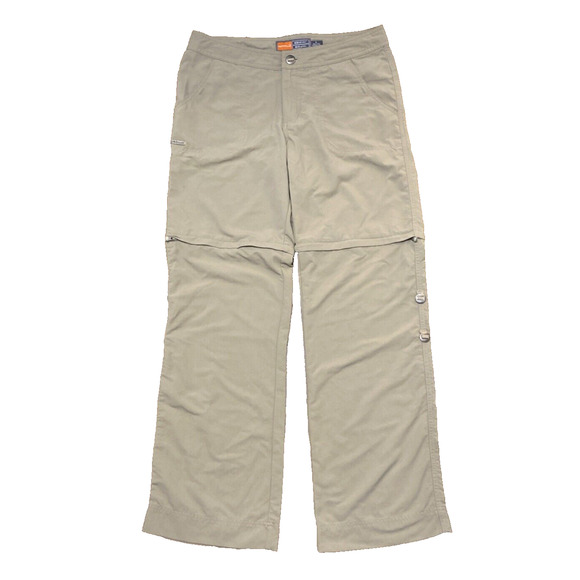 Merrell Pants Womens 8 Taupe Beige Hiking UPF50+ Opti Wick Convertible & Pockets - Picture 1 of 11